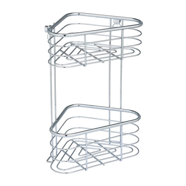 Strieborná rohová sprchová polica Wenko Trestina, 25 x 35 cm-image-3