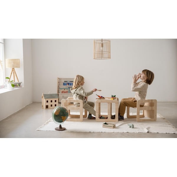 Detské stoličky z borovicového dreva v sade 2 ks Montessori – Little Nice Things-image-4