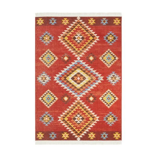 Červený koberec s podielom recyklovanej bavlny Nouristan, 120 x 170 cm