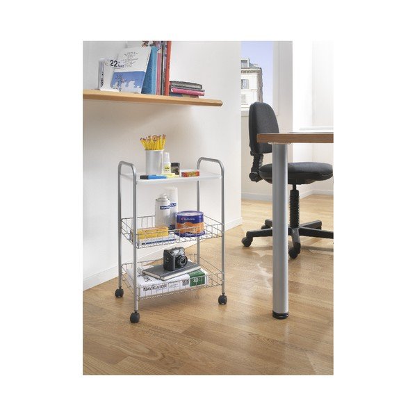 Pojazdný dvojposchodový regál Metaltex Boston, dĺžka 39 cm-image-4