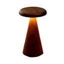 LED stolová lampa v tmavoprírodnej farbe s dreveným tienidlom (výška 21 cm) Sylva – Gingko