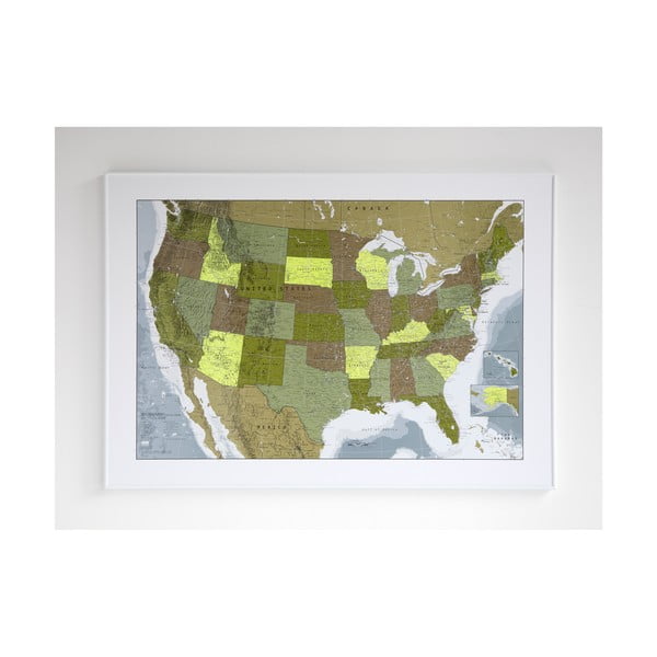 Mapa USA v priehľadnom puzdre The Future Mapping Company USA, 100 x 70 cm