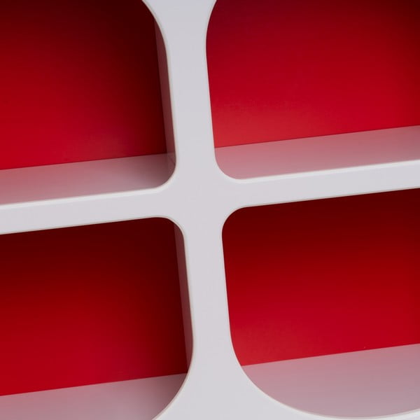 Červeno-biela knižnica 76x70 cm – Casa Selección-image-4