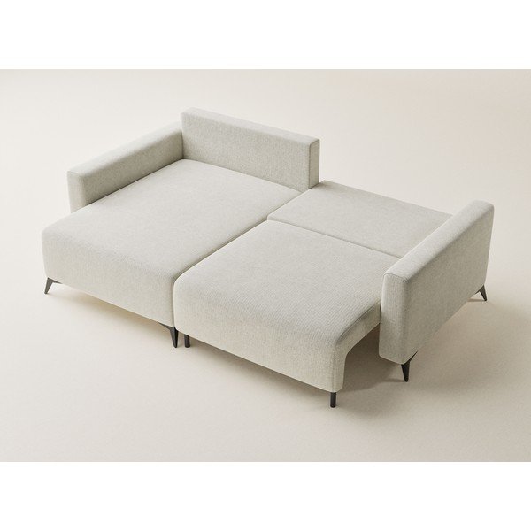 Krémová ženilková rozkladacia/s úložným priestorom rohová pohovka (ľavý roh/s leňoškou) Leon – Maison de Rêve-image-3