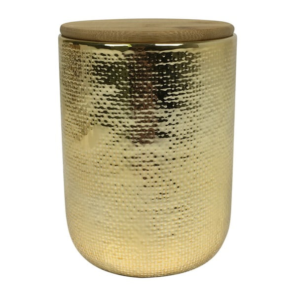 Dóza v zlatej farbe s bambusovým vekom HouseVitamin® Jar, výška 15 cm
