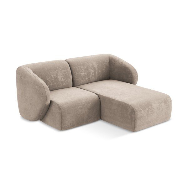 Svetlohnedá ženilková rohová pohovka (pravý roh/s leňoškou) Lani – Makamii-image-2