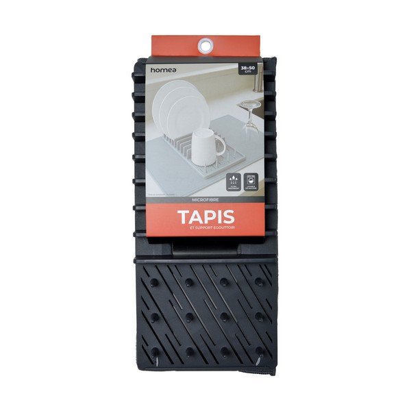 Sivá plastová odkvapkávacia podložka na riad 50x38 cm – Homéa-image-2