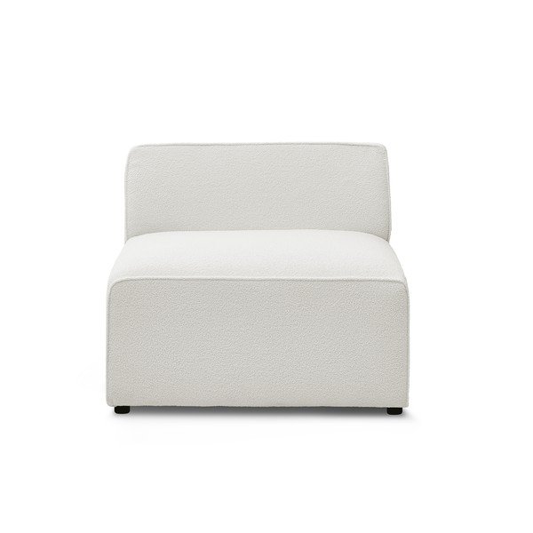 Biely modul pohovky z textílie buklé (stredový diel) Megeve – Bobochic Paris