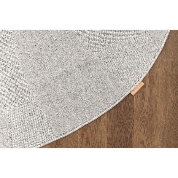Svetlosivý vlnený okrúhly koberec ø 120 cm Morphic Botanica – Agnella-image-4