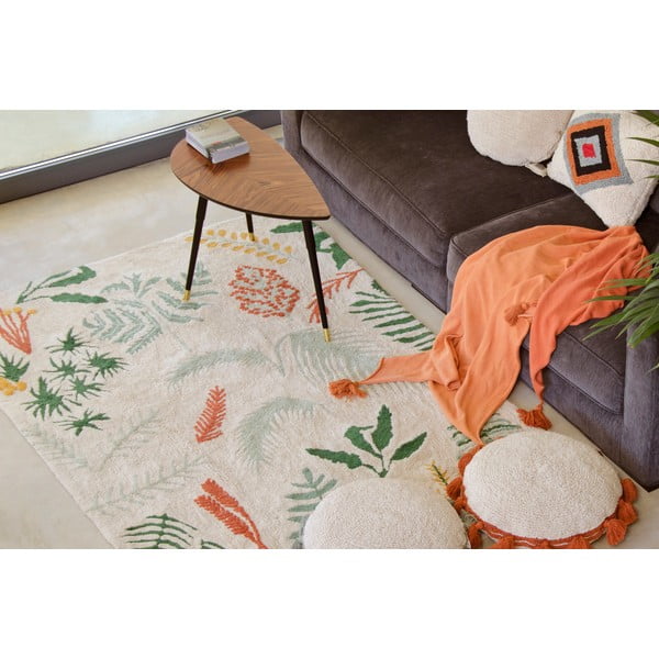 Prateľný ručne tkaný bavlnený detský koberec 140x200 cm Botanic Plants – Lorena Canals-image-1