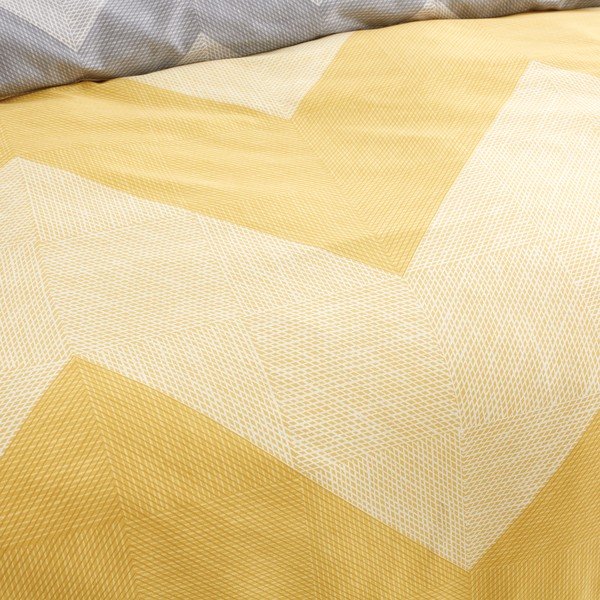 Žlto-sivé obliečky 200x135 cm Chevron Geo - Catherine Lansfield-image-1