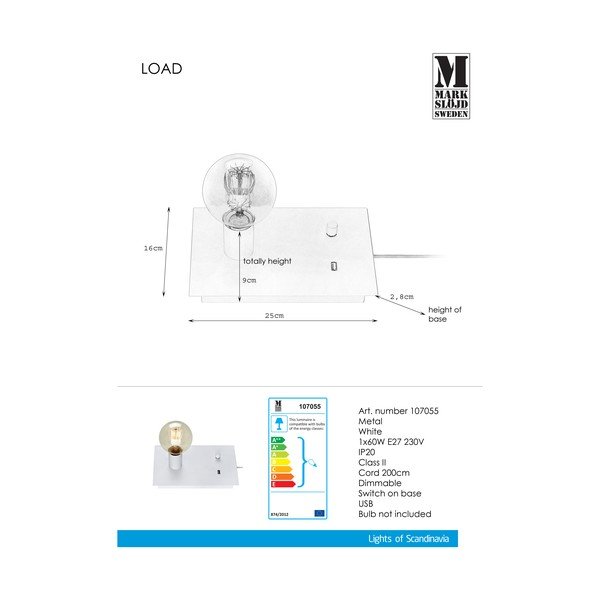 Biela stolová lampa Markslöjd Load-image-1