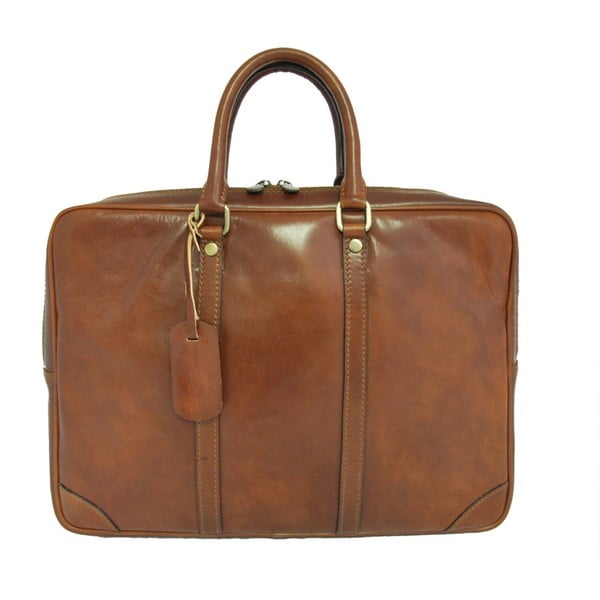 Hnedá pánska kožená taška Luciano Calboni Drina