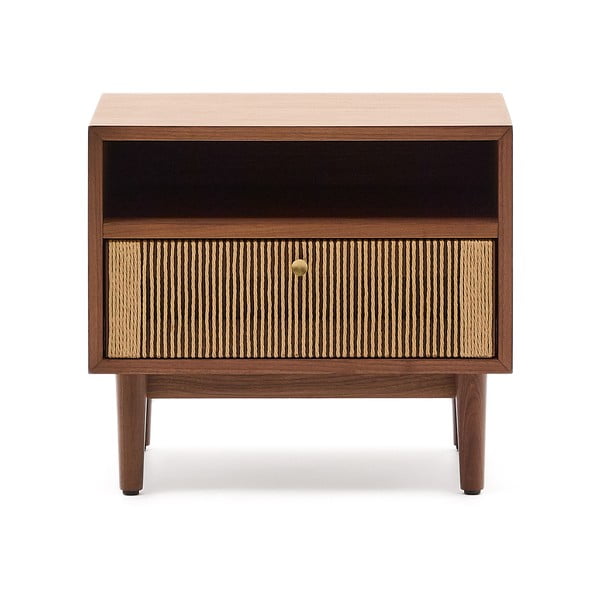 Hnedý nočný stolík v dekore orecha Elan – Kave Home