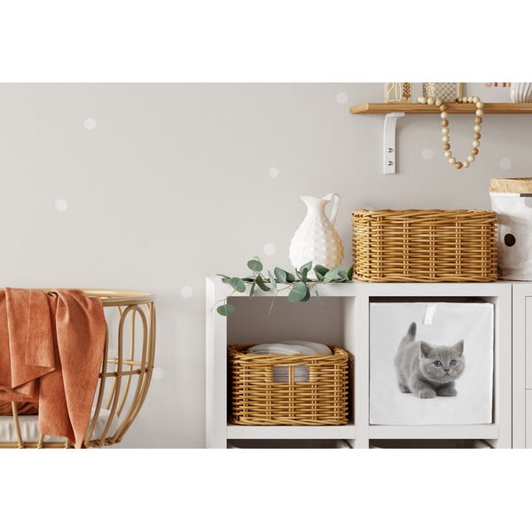 Biely látkový detský organizér na hračky 32x32x32 cm The Cutest Ones – Butter Kings-image-1