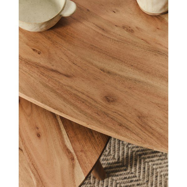 Odkladacie stolíky v súprave 2 ks z masívu akácie 60x61 cm Duvani – Kave Home-image-2