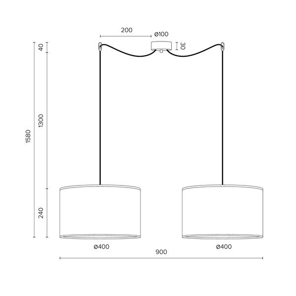 Závesné dvojramenné svietidlo v bielo-medenej farbe Sotto Luce Mika, ⌀ 40 cm-image-2