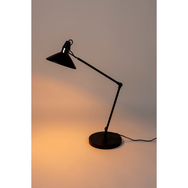 Čierna stolová lampa s kovovým tienidlom (výška 70 cm) Jona – White Label-image-1