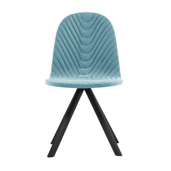 Svetlomodrá stolička s čiernymi nohami IKER Mannequin Wave