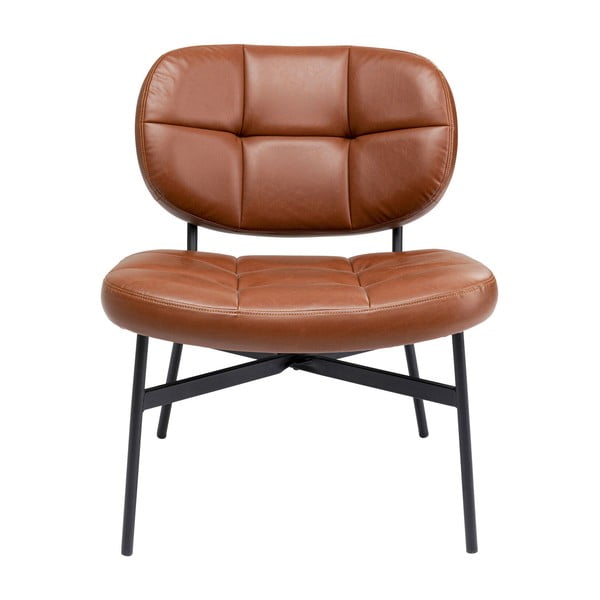 Koňakovohnedé kreslo z imitácie kože Enzo – Kare Design
