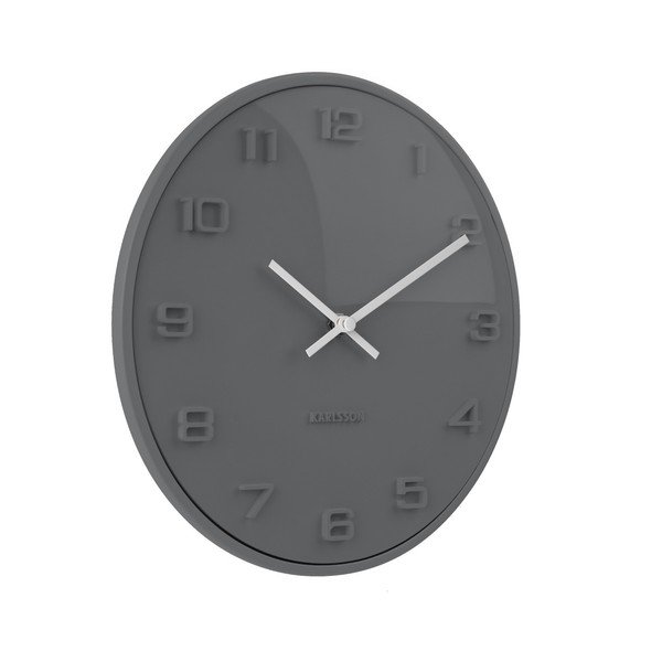 Sivé nástenné hodiny Karlsson Elevated, ⌀ 25 cm-image-1