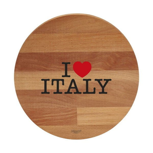 Doska na krájanie z bukového dreva Bisetti I Love Italy, 30 cm