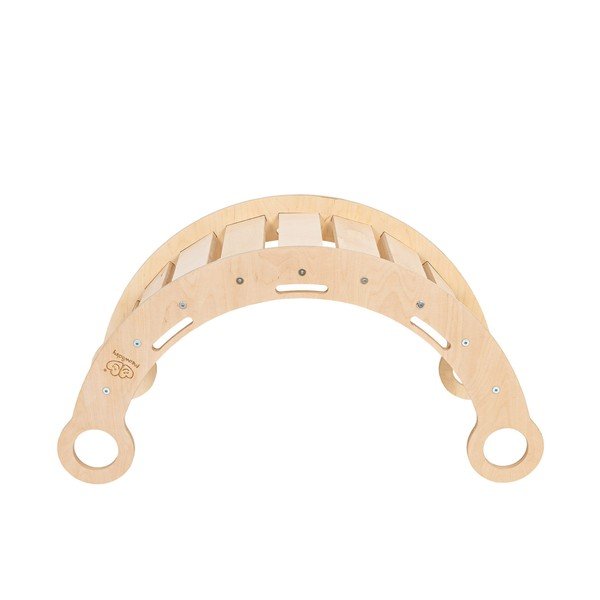 Ružová/v prírodnej farbe hojdačka z borovicového dreva 39x75x38 cm Montessori – Meowbaby-image-3