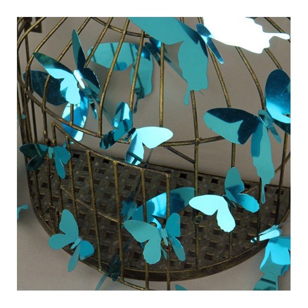 Sada 12 modrých adhezívnych 3D samolepiek Ambiance Butterflies-image-2