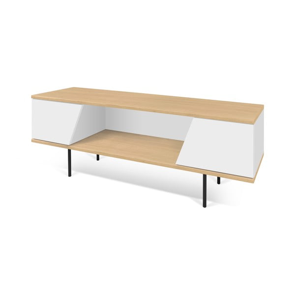Bielo-hnedý televízny stolík TemaHome Dixie, 140 × 51 cm
