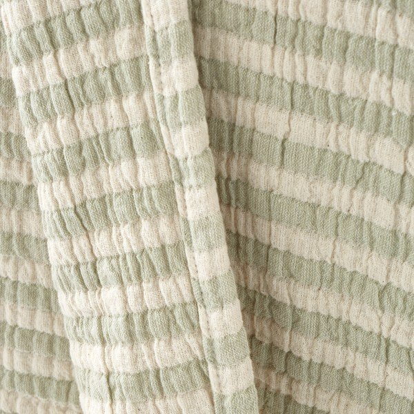 Zelená bavlnená deka 150x200 cm Cotton Muslin Stripe – Bianca-image-3