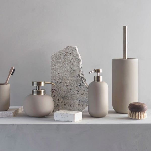 Krémovobiela keramická WC kefa Lotus - Mette Ditmer Denmark-image-1