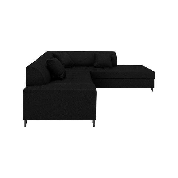Čierna rohová rozkladacia pohovka s nohami v čiernej farbe Cosmopolitan Design Orlando, pravý roh-image-2