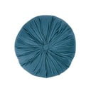 Modrý zamatový dekoratívny vankúš Tiseco Home Studio Velvet, ø 38 cm