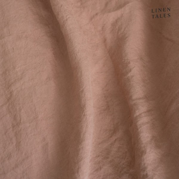 Terakotovohnedá ľanová elastická plachta Linen Tales, 90 x 200 cm-image-2