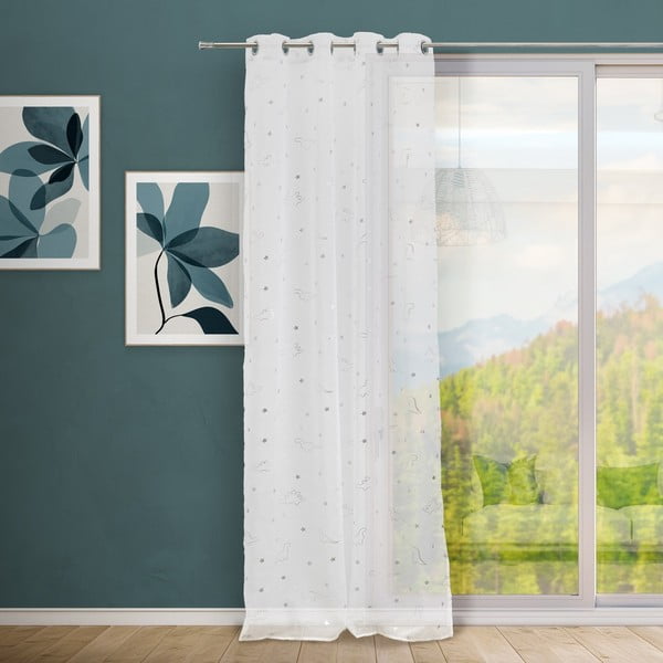 Biela/v striebornej farbe záclona 140x260 cm Dinos – Casa Selección-image-1