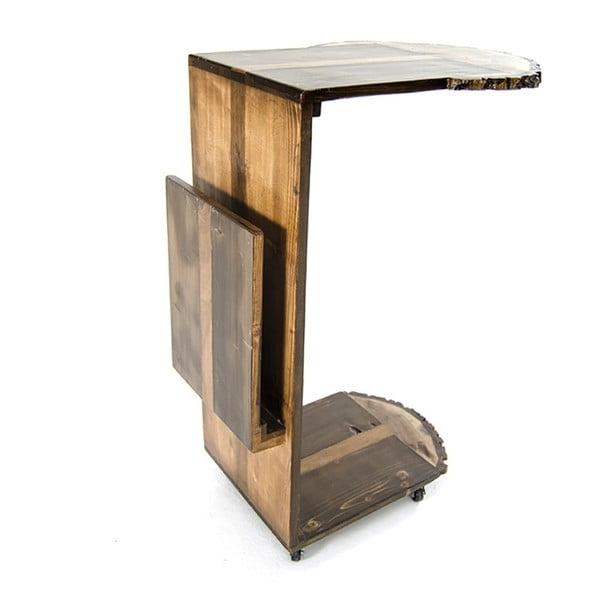 Servírovací stolík z dreva borovice a orecha Tamela