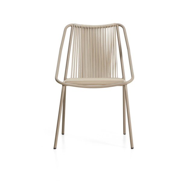 Krémovobiela/taupe záhradná stolička Zivia – Kave Home-image-4