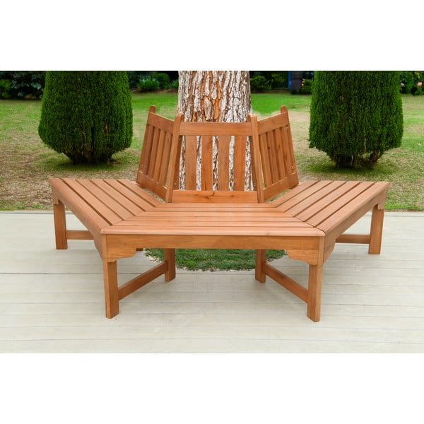 Drevená záhradná lavica v prírodnej farbe Ontario – Garden Pleasure-image-1