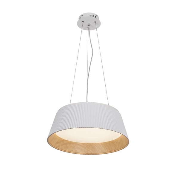 LED závesné svietidlo s kovovým tienidlom v bielo-prírodnej farbe ø 45 cm Umbria – Candellux Lighting