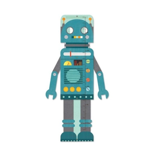 Detský nástenný meter Petit collage Blue Robot