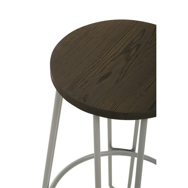 Sivá/v tmavo prírodnej farbe barová stolička z brestového dreva (výška sedadla 75 cm) District – Premier Housewares-image-4