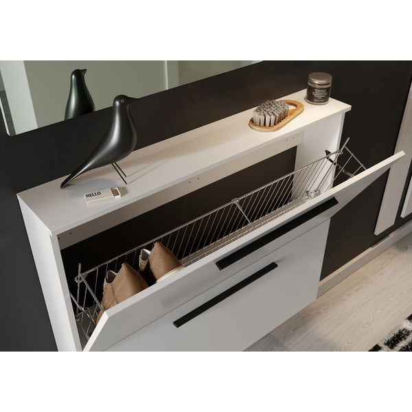 Biela závesná výklopná skrinka na topánky Utah - Germania-image-4