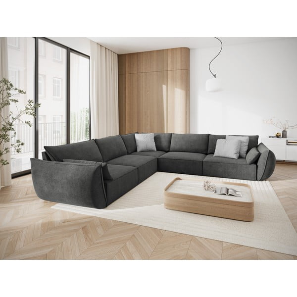 Sivá rohová pohovka (variabilná) Vanda - Mazzini Sofas-image-1