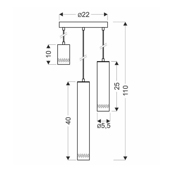 Žlté/čierne závesné svietidlo s kovovým tienidlom ø 22 cm Tubo – Candellux Lighting-image-1