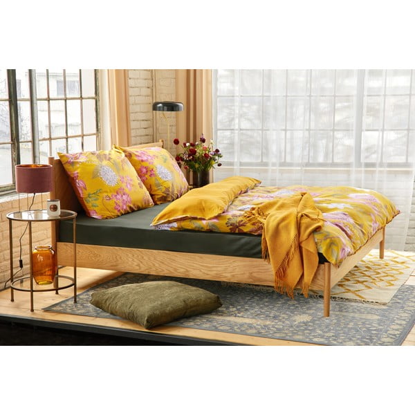 Okrovožlté obliečky na dvojlôžko z bavlneného saténu Bonami Selection Blossom, 200 x 220 cm-image-4