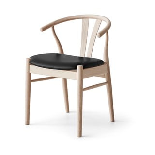 Čierna/prírodná kožená jedálenská stolička Frida – Hammel Furniture