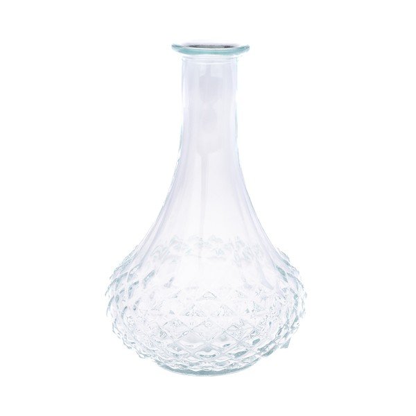 Krémovobiela sklenená váza (výška  21 cm) – Dakls