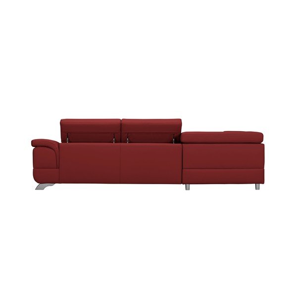 Červená rozkladacia rohová pohovka koženkového vzhľadu Windsor & Co Sofas Gamma, ľavý roh-image-2