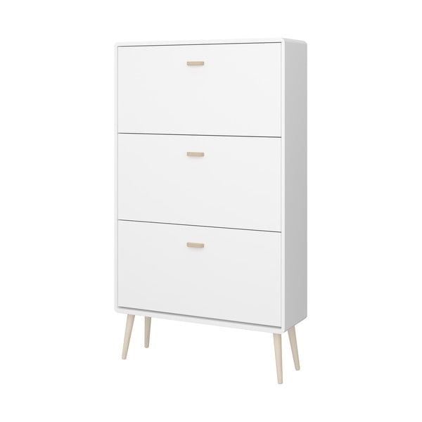 Biela výklopná skrinka na topánky Mino - Tvilum-image-1