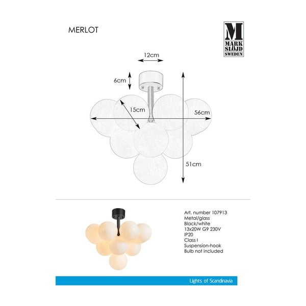 Stropné svietidlo Markslöjd Merlot Plafond 13L Black-image-2